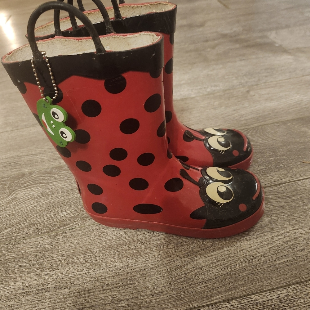 Red Polka Dot Ladybug Rain Boots
